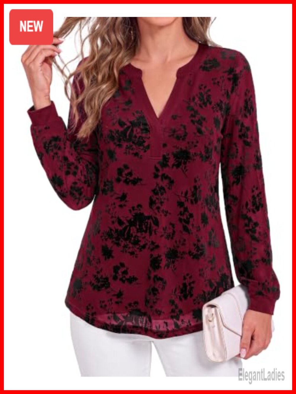 Women's Sheer Mesh Floral Tunic Top Puff Long Sleeve V Neck Blouse